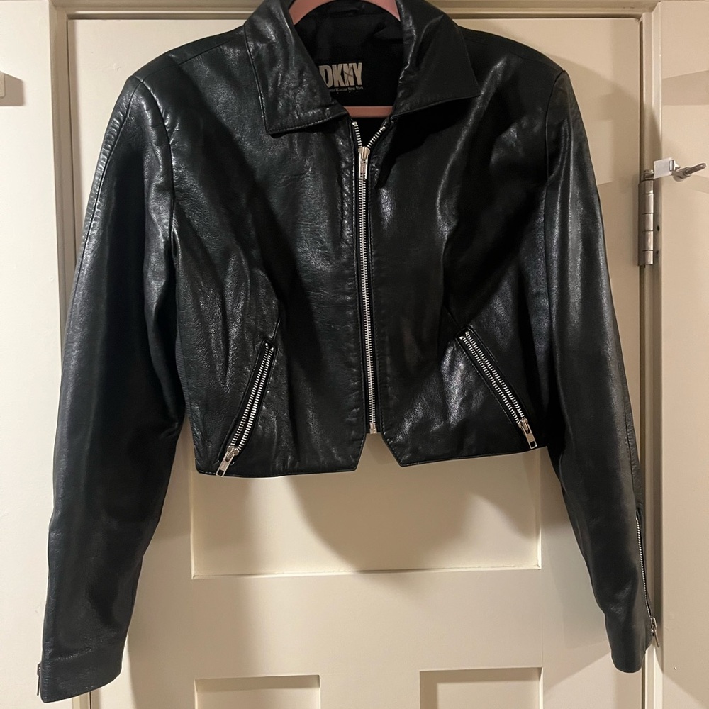 DKNY Women's Black Leather Jacket